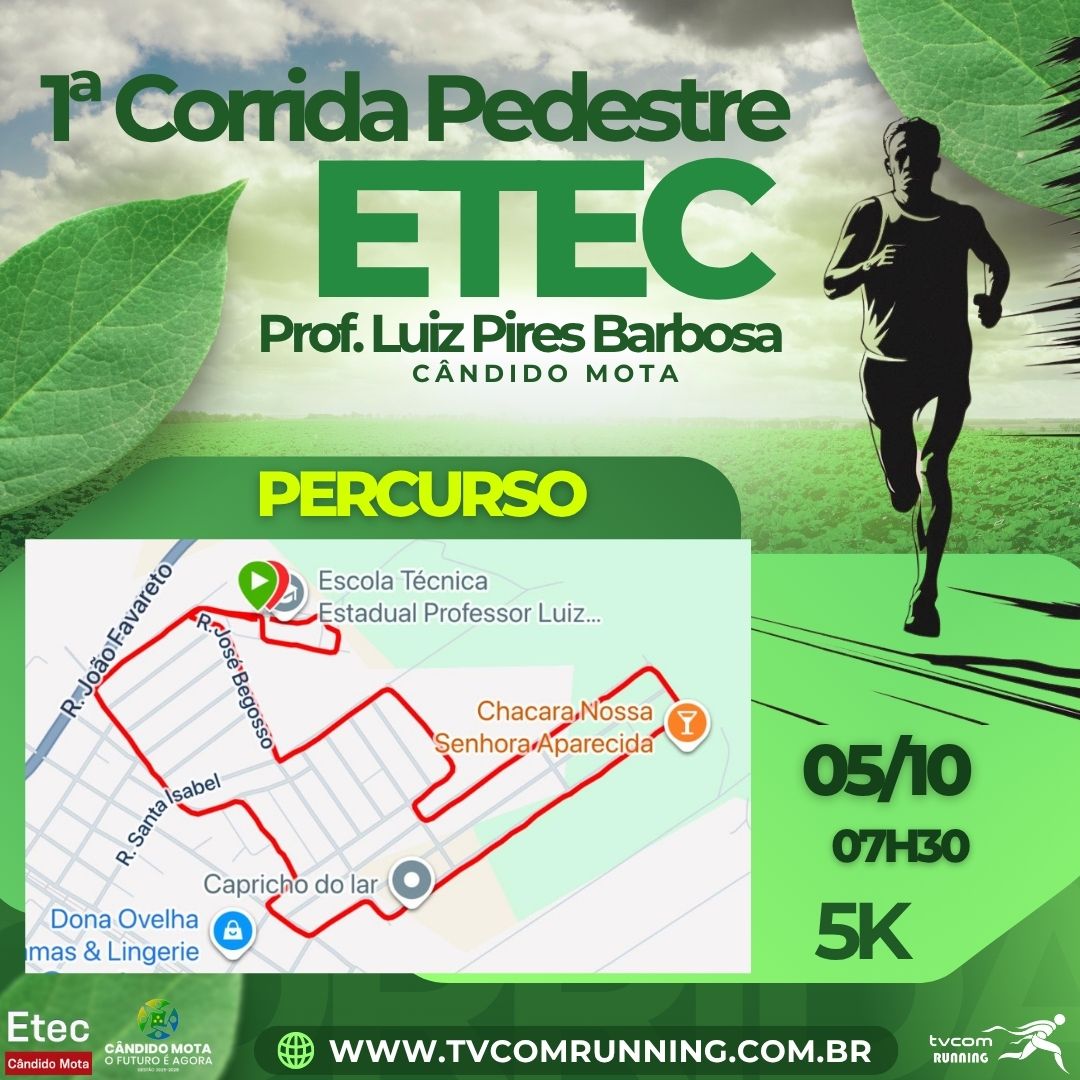 1ª CORRIDA PEDESTRE ETEC DE CÂNDIDO MOTA SP