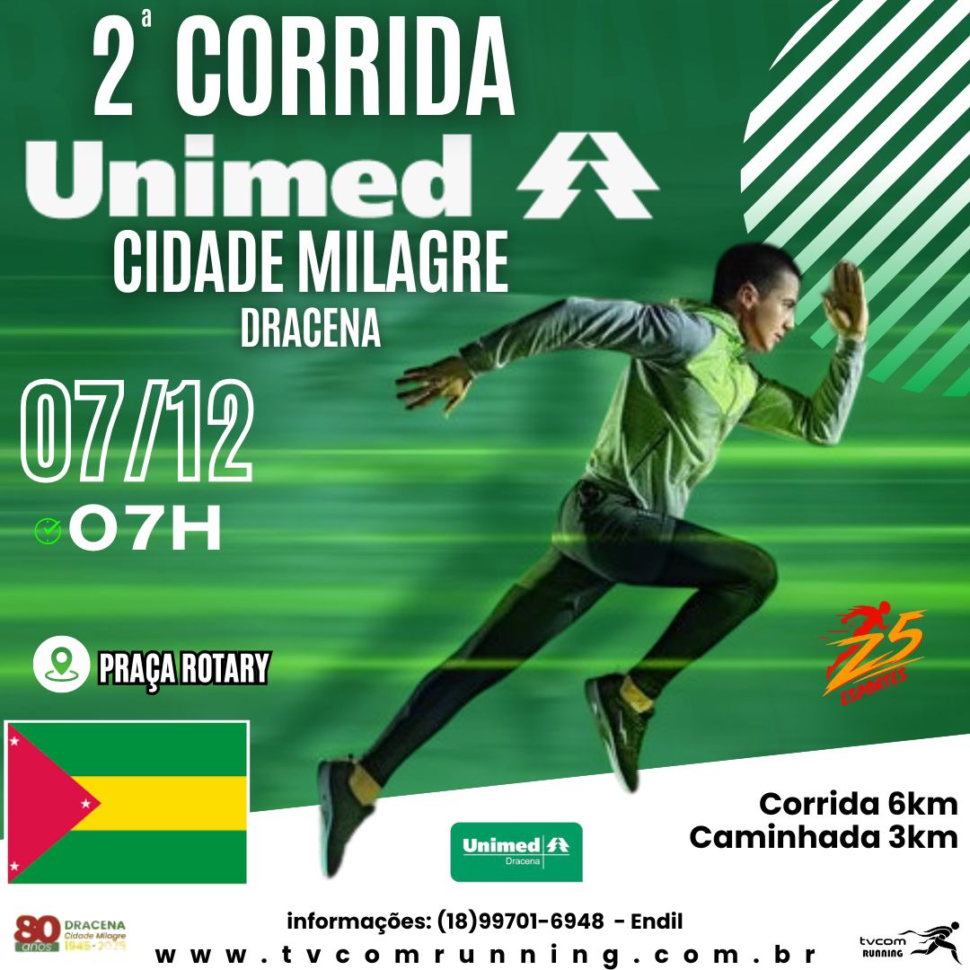 2ª CORRIDA E CAMINHADA CIDADE MILAGRE DRACENA SP