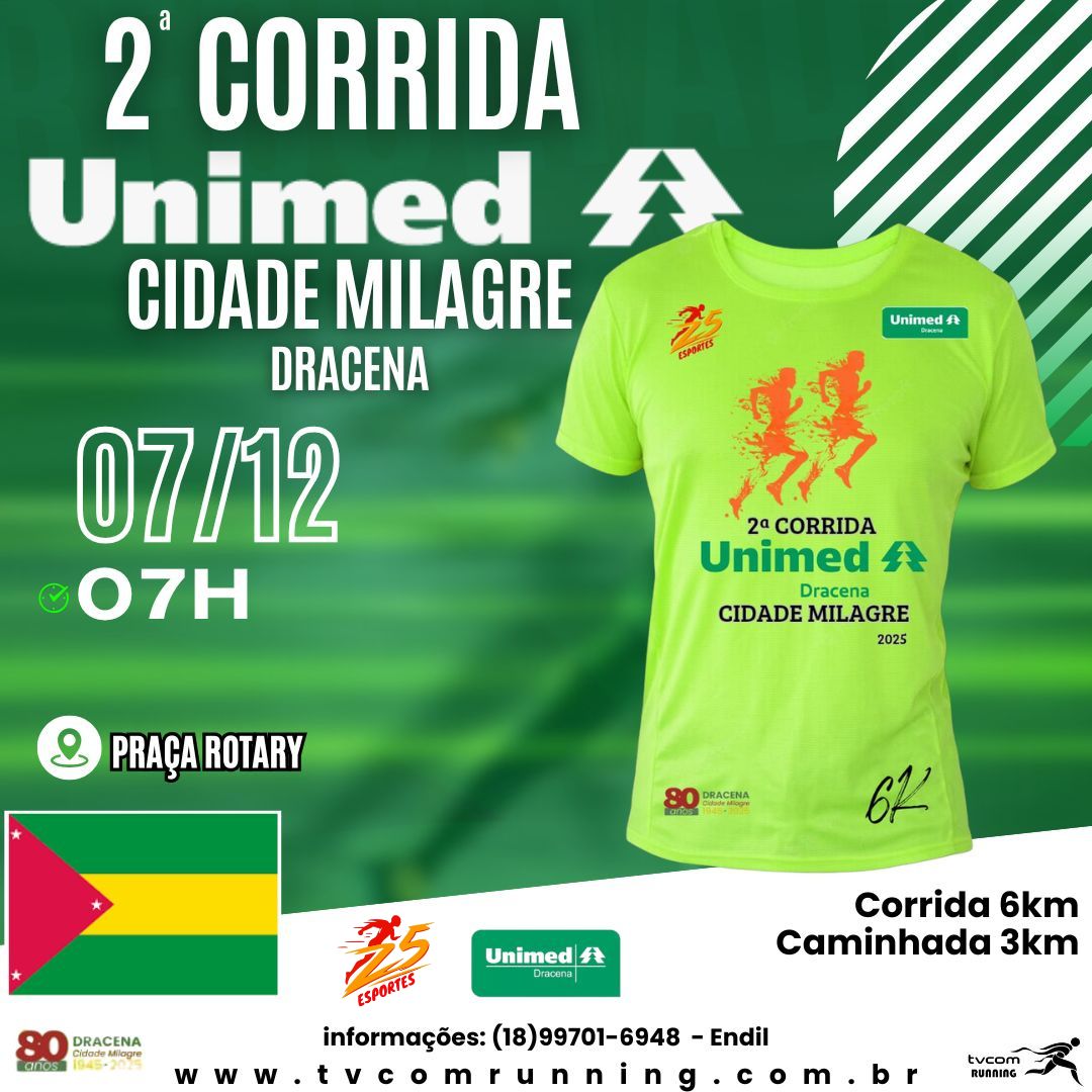 2ª CORRIDA E CAMINHADA CIDADE MILAGRE DRACENA SP