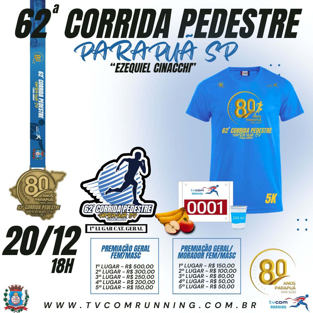 62ª CORRIDA PEDESTRE DE PARAPUÃ SP