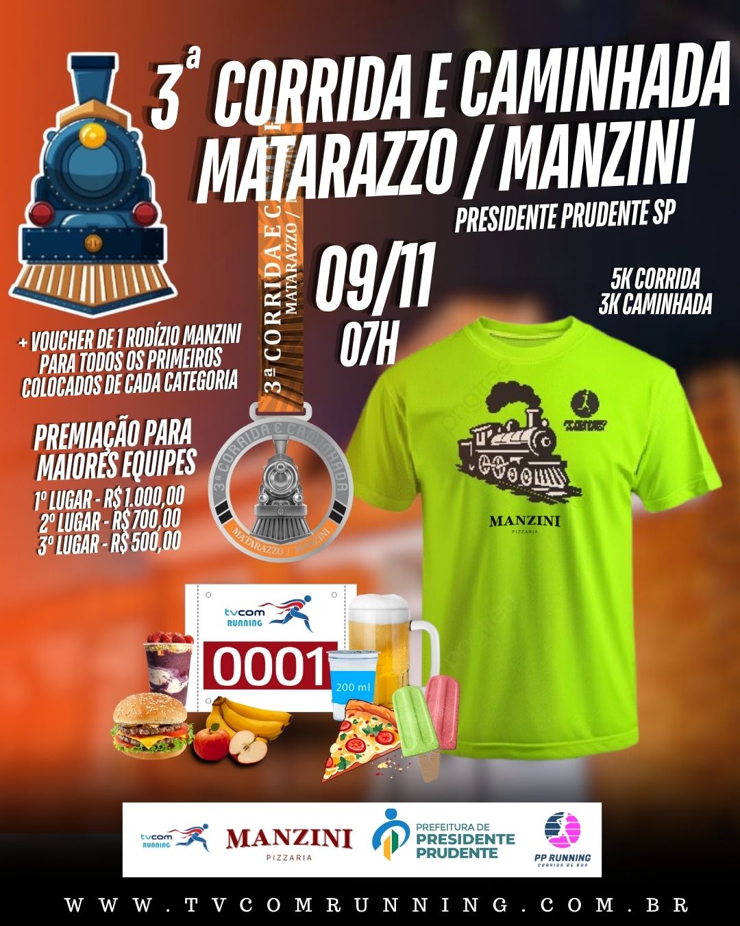 3ª CORRIDA E CAMINHADA MATARAZZO/MANZINI PRESIDENTE PRUDENTE - SP