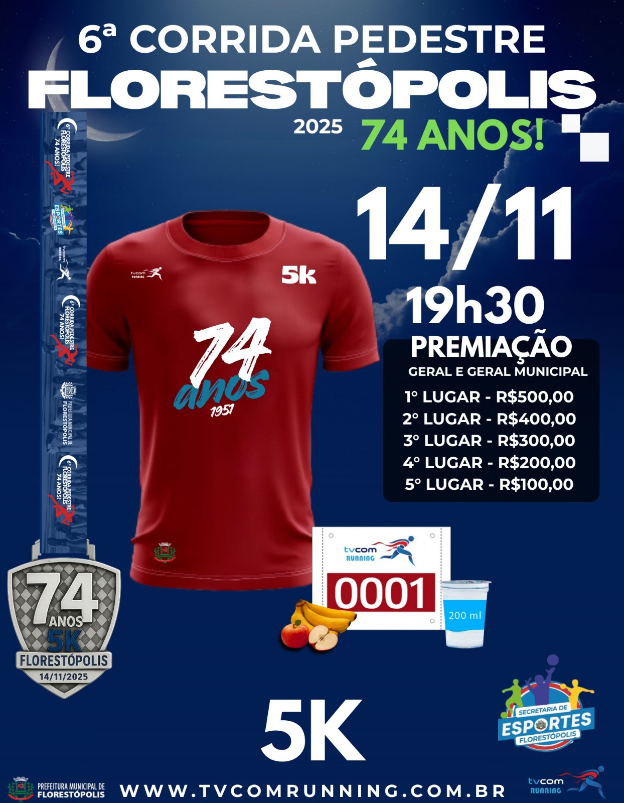 6ª CORRIDA PEDESTRE DE FLORESTÓPOLIS PR