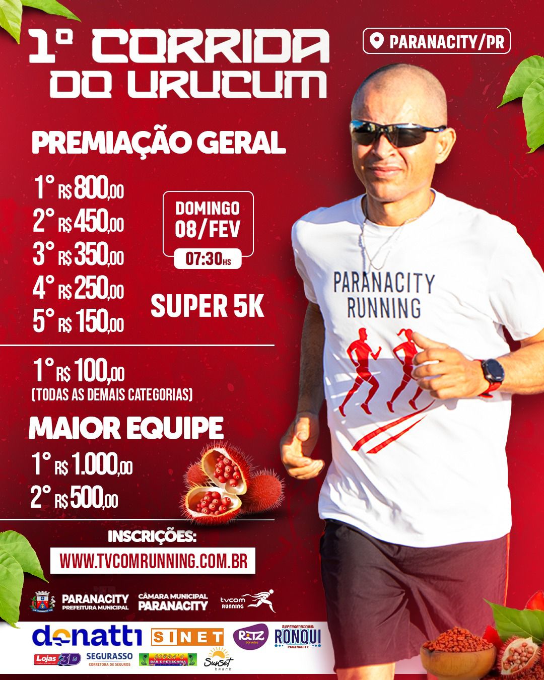 CORRIDA DO URUCUM 1ª CORRIDA PEDESTRE DE PARANACITY PR