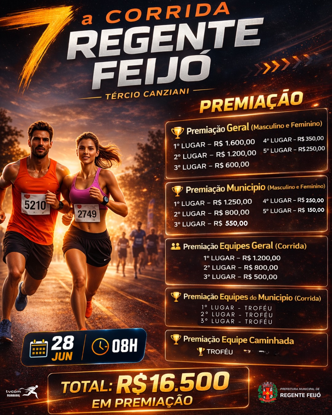 7ª CORRIDA PEDESTRE DE REGENTE FEIJÓ SP 6K