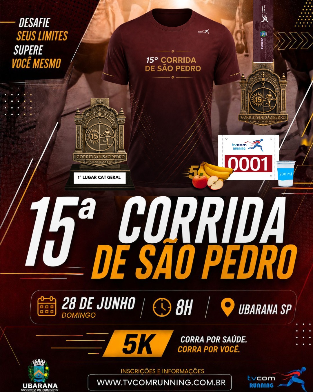 15ª CORRIDA DE SÃO PEDRO 5 KM UBARANA SP