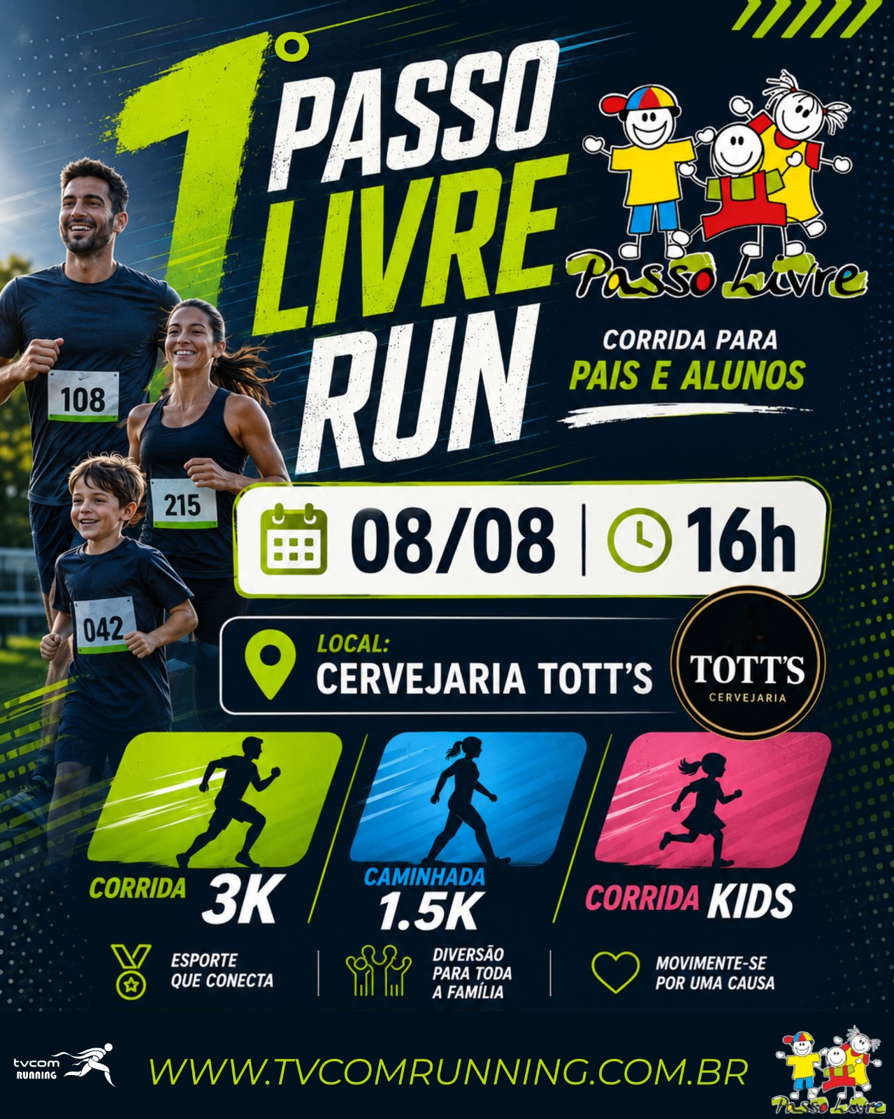 1º PASSO LIVRE RUN CORRIDA PARA PAIS E ALUNOS DO COLÉGIO PASSO LIVRE DE ASSIS SP