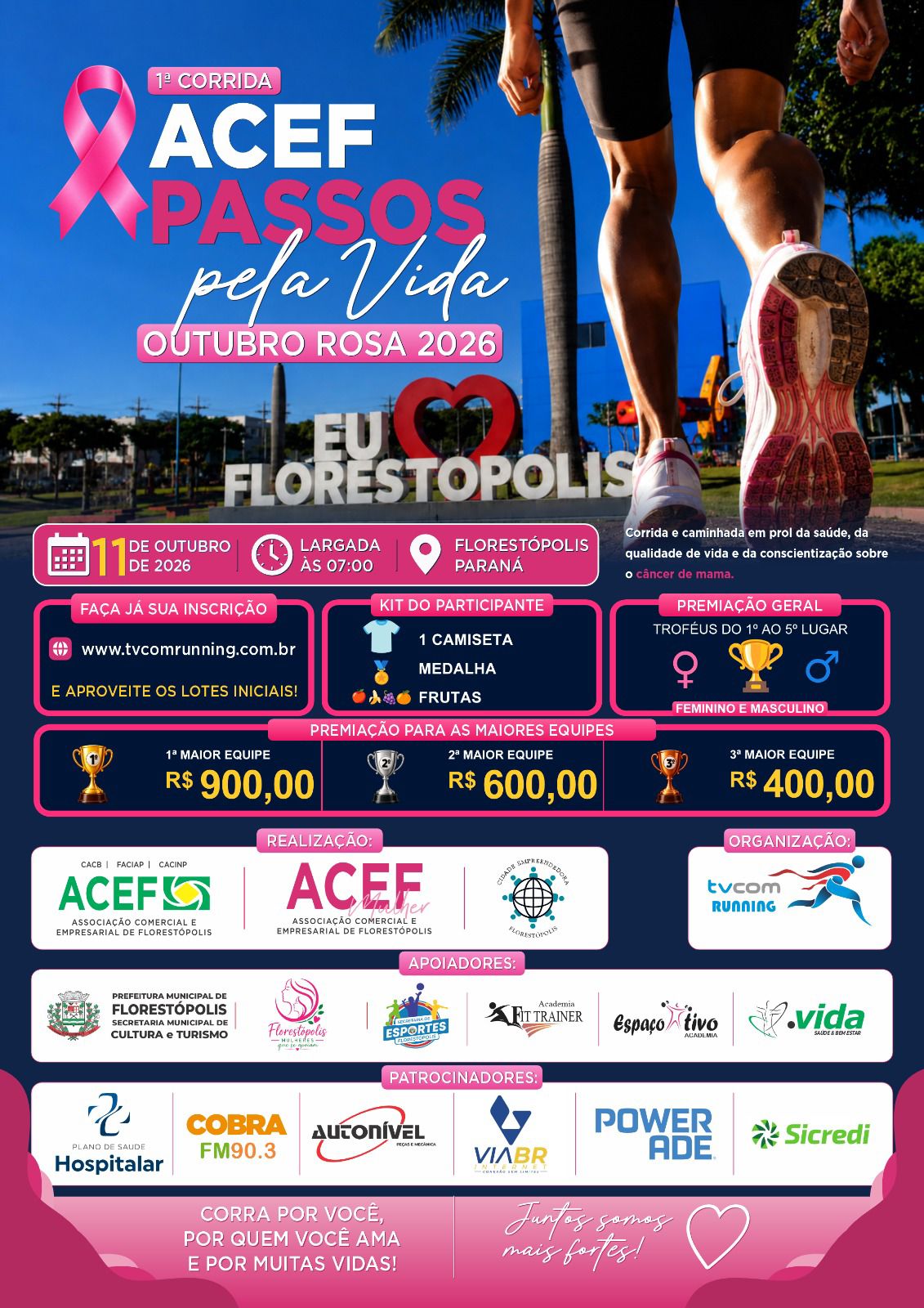 1ª CORRIDA ACEF - PASSOS PELA VIDA - FLORESTÓPOLIS PR