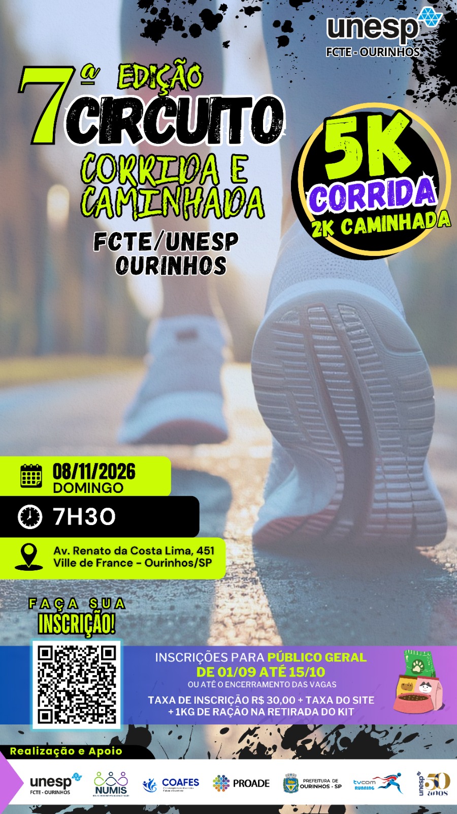 7º CIRCUITO DE CORRIDA E CAMINHADA UNESP OURINHOS