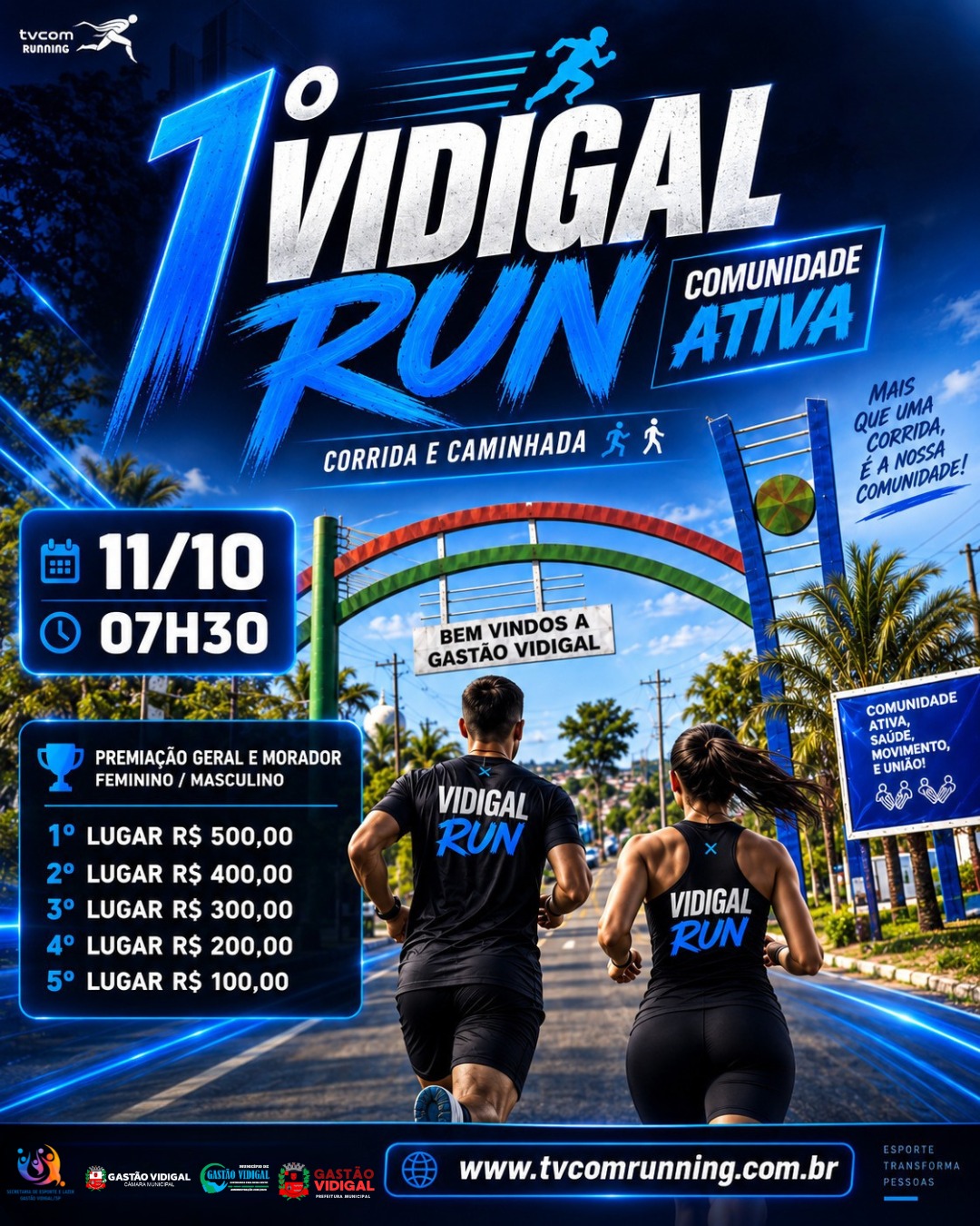 1ª CORRIDA E CAMINHADA DE GASTÃO VIDIGAL SP