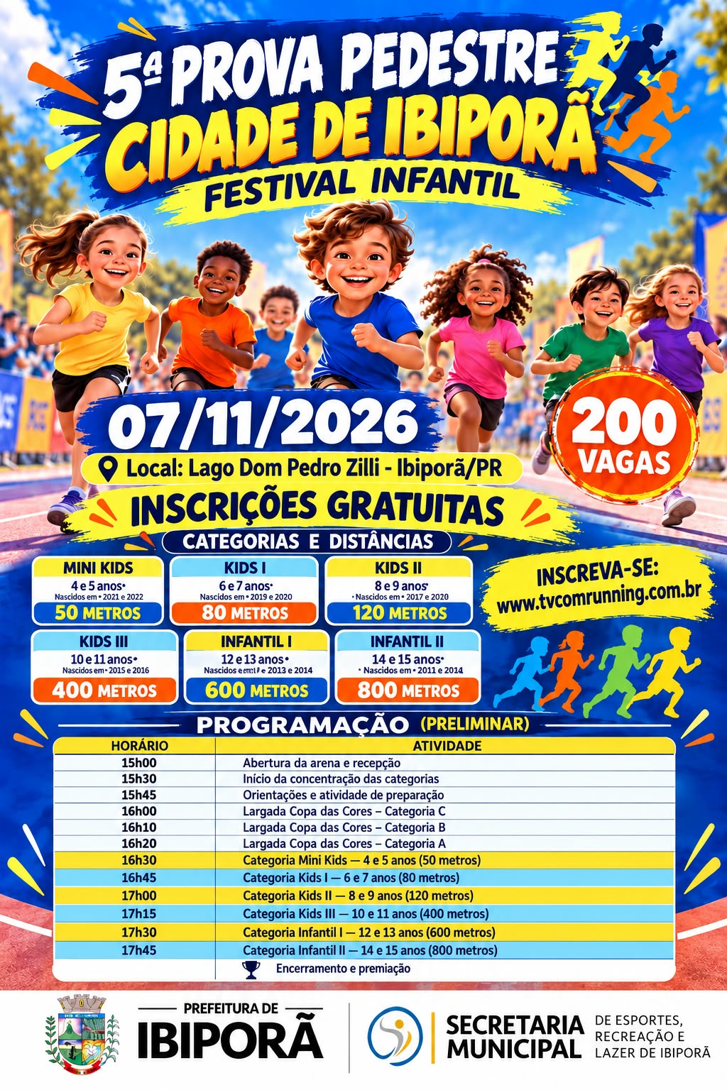 FESTIVAL INFANTIL 5ª PROVA PEDESTRE DE IBIPORÃ PR